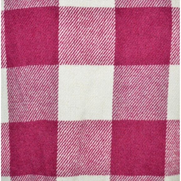 Plum Purple & White Plaid Shacket Jacket Ladies L Pockets Collared Warm Casual - Picture 8 of 12